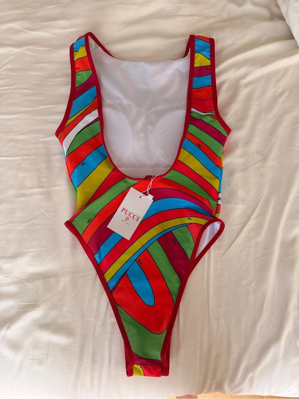 Emilio Pucci Multicolor Wave-Stripe One-Piece Swimsuit